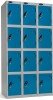 Probe 4 Door Nest of 3 Steel Lockers - 1780 x 915 x 305mm - Blue (Similar to RAL 5019)