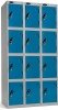 Probe 4 Door Nest of 3 Steel Lockers - 1780 x 915 x 380mm - Blue (Similar to RAL 5019)