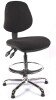 Chilli Chrome Medium Back Draughtsman Operator Chair - Charcoal