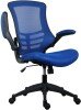 TC Marlos Mesh Back Chair with Folding Arms - Blue