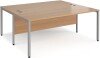 Gentoo Back to Back Desk with H-frame Leg 1800 x 1600mm - Beech