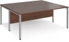 Gentoo Back to Back Desk with H-frame Leg 1800 x 1600mm - Walnut