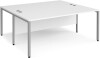 Gentoo Back to Back Desk with H-frame Leg 1800 x 1600mm - White