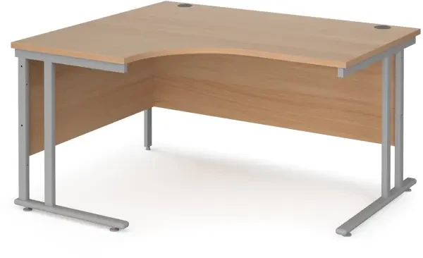 Dams Maestro 25 Corner Desk with Twin Cantilever Legs - 1400 x 1200mm - Beech