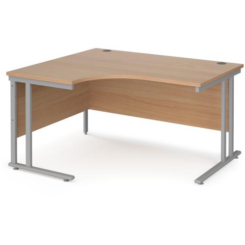 Dams Maestro 25 Corner Desk with Twin Cantilever Legs - 1400 x 1200mm - Beech