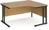 Dams Maestro 25 Corner Desk with Twin Cantilever Legs - 1400 x 1200mm - Oak