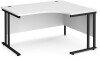 Dams Maestro 25 Corner Desk with Twin Cantilever Legs - 1400 x 1200mm - White