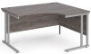 Dams Maestro 25 Corner Desk with Twin Cantilever Legs - 1400 x 1200mm - Grey Oak