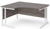 Dams Maestro 25 Corner Desk with Twin Cantilever Legs - 1400 x 1200mm - Grey Oak