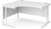Dams Maestro 25 Corner Desk with Twin Cantilever Legs - 1400 x 1200mm - White