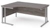 Dams Maestro 25 Corner Desk with Twin Cantilever Legs - 1600 x 1200mm - Grey Oak