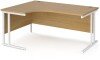 Dams Maestro 25 Corner Desk with Twin Cantilever Legs - 1600 x 1200mm - Oak