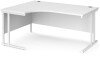 Dams Maestro 25 Corner Desk with Twin Cantilever Legs - 1600 x 1200mm - White