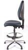 Chilli Chrome High Back Vinyl Draughtsman Operator Chair - Charcoal