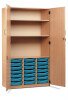 Monarch 21 Shallow Tray Storage Cupboard with Lockable Doors - Cyan
