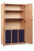 Monarch 21 Shallow Tray Storage Cupboard with Lockable Doors - Dark Blue