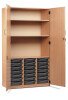 Monarch 21 Shallow Tray Storage Cupboard with Lockable Doors - Dark Grey