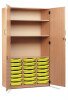 Monarch 21 Shallow Tray Storage Cupboard with Lockable Doors - Lime