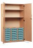 Monarch 21 Shallow Tray Storage Cupboard with Lockable Doors - Metal Blue