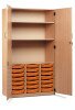 Monarch 21 Shallow Tray Storage Cupboard with Lockable Doors - Tangerine