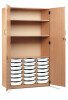 Monarch 21 Shallow Tray Storage Cupboard with Lockable Doors - White