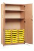 Monarch 21 Shallow Tray Storage Cupboard with Lockable Doors - Yellow