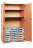 Monarch 21 Shallow Tray Storage Cupboard with Lockable Doors - Translucent