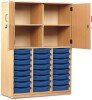 Monarch 24 Shallow Tray Storage Cupboard - Blue