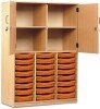 Monarch 24 Shallow Tray Storage Cupboard - Tangerine