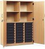 Monarch 24 Shallow Tray Storage Cupboard with Lockable Doors - Black