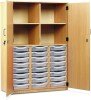 Monarch 24 Shallow Tray Storage Cupboard with Lockable Doors - Translucent
