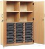Monarch 24 Shallow Tray Storage Cupboard with Lockable Doors - Dark Grey