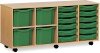 Monarch 12 Shallow and 4 Extra Deep Combi Tray Unit - Green