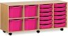Monarch 12 Shallow and 4 Extra Deep Combi Tray Unit - Pink