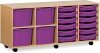 Monarch 12 Shallow and 4 Extra Deep Combi Tray Unit - Purple