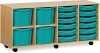 Monarch 12 Shallow and 4 Extra Deep Combi Tray Unit - Turquoise