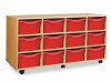 Monarch 24 Shallow / 12 Deep Combination Tray Unit - Red