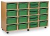 Monarch Classic Tray Storage Unit 8 Shallow and 12 Deep Trays - Green