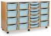 Monarch Classic Tray Storage Unit 8 Shallow and 12 Deep Trays - Light Blue