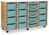 Monarch Classic Tray Storage Unit 8 Shallow and 12 Deep Trays - Metal Blue