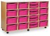 Monarch Classic Tray Storage Unit 8 Shallow and 12 Deep Trays - Pink
