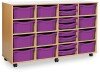 Monarch Classic Tray Storage Unit 8 Shallow and 12 Deep Trays - Purple