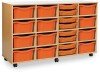 Monarch Classic Tray Storage Unit 8 Shallow and 12 Deep Trays - Tangerine
