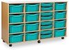Monarch Classic Tray Storage Unit 8 Shallow and 12 Deep Trays - Turquoise
