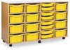 Monarch Classic Tray Storage Unit 8 Shallow and 12 Deep Trays - Yellow