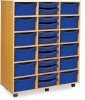Monarch Classic Tray Storage Unit 24 trays, 12 Shallow and 12 Deep - Blue
