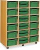 Monarch Classic Tray Storage Unit 24 trays, 12 Shallow and 12 Deep - Green