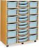 Monarch Classic Tray Storage Unit 24 trays, 12 Shallow and 12 Deep - Light Blue