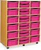 Monarch Classic Tray Storage Unit 24 trays, 12 Shallow and 12 Deep - Pink
