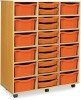 Monarch Classic Tray Storage Unit 24 trays, 12 Shallow and 12 Deep - Tangerine